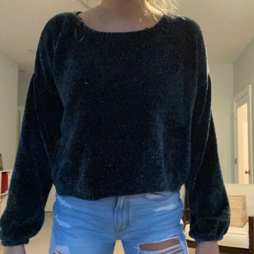 Velvet Cropped Sweater